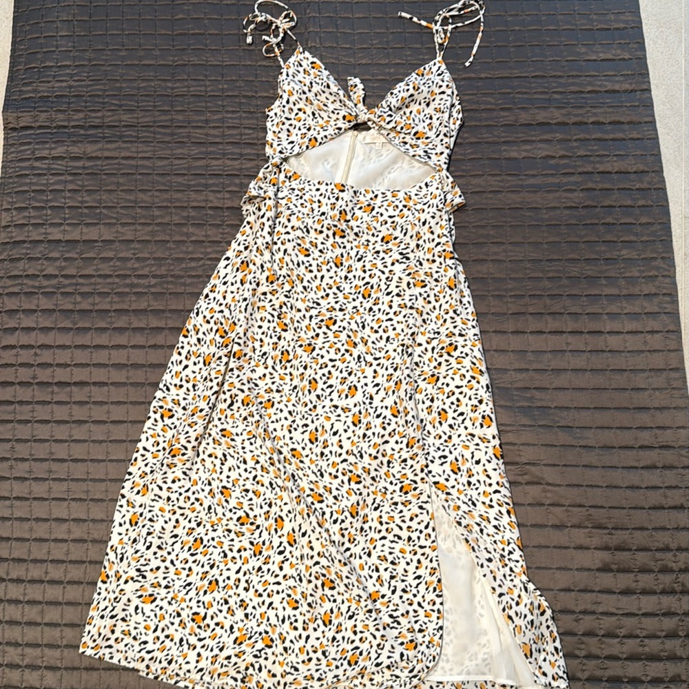 Cut out animal print dress